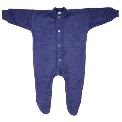 Cosilana einteiliger Schlafanzug aus Wollfrottee - 80 08 Blau von Cosilana